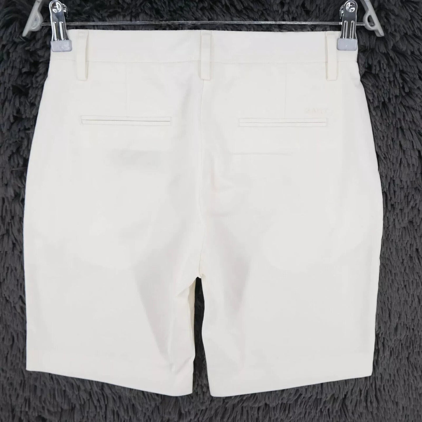 GANT Women White Satin Bermuda Regular Fit Shorts Size EU 34 UK 8 US 4 W27