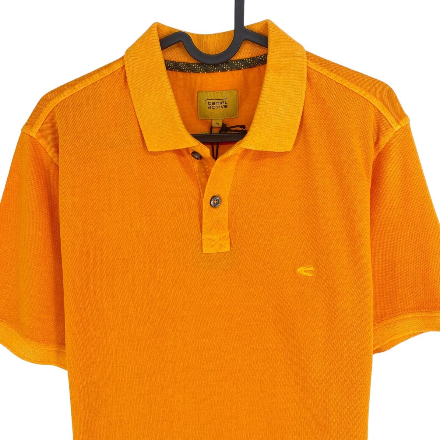 Camel Active Men Orange Garment Dyed Short Sleeves Pique Polo Shirt Size M