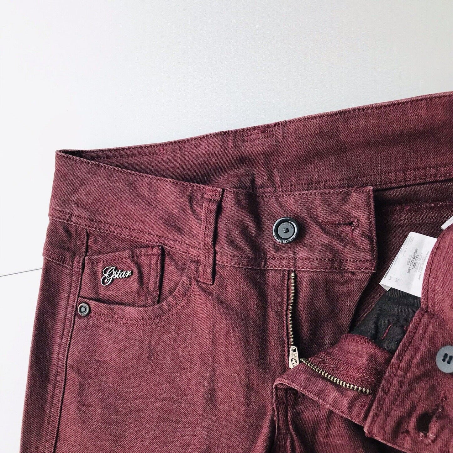 G-STAR RAW LYNN COJ Women Bordeaux Dark Red Skinny Fit Jeans W26 L34