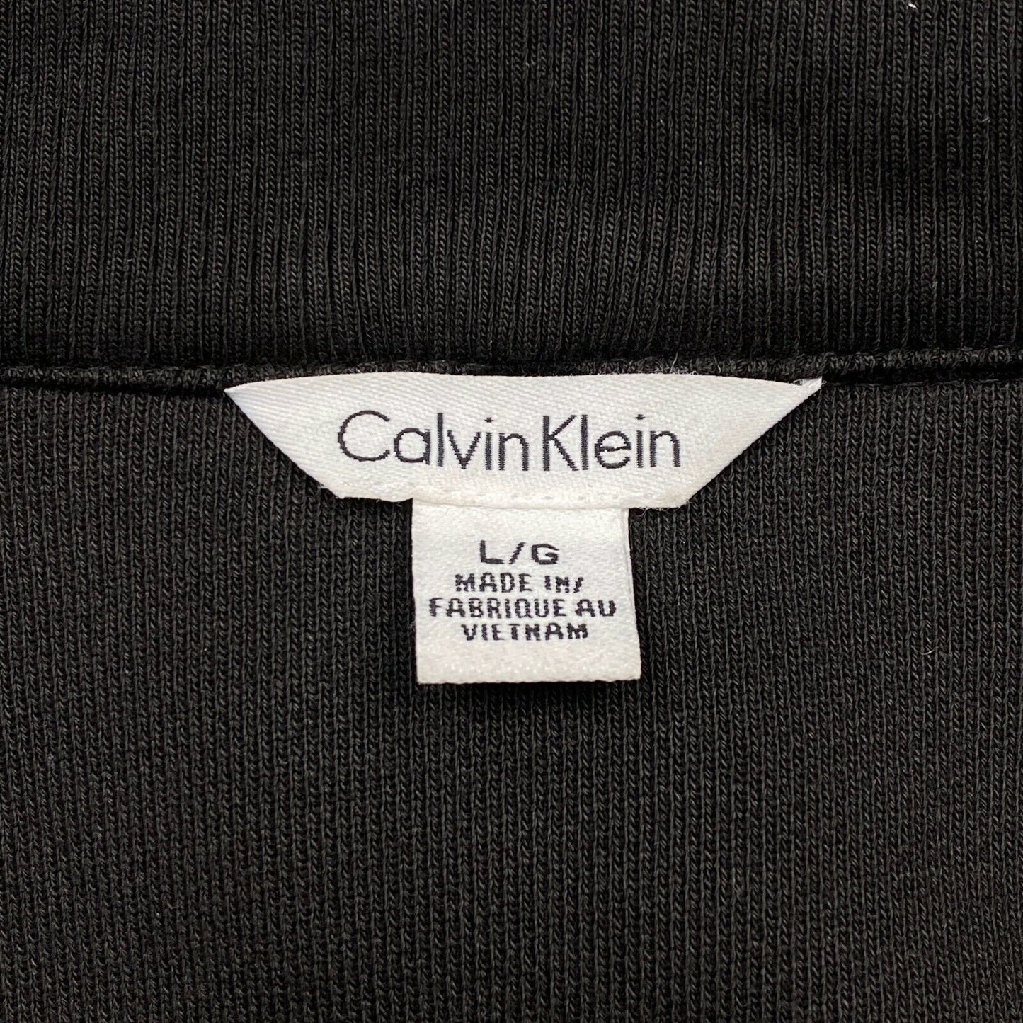 Calvin Klein Black 100% Cotton Track Jacket Size L