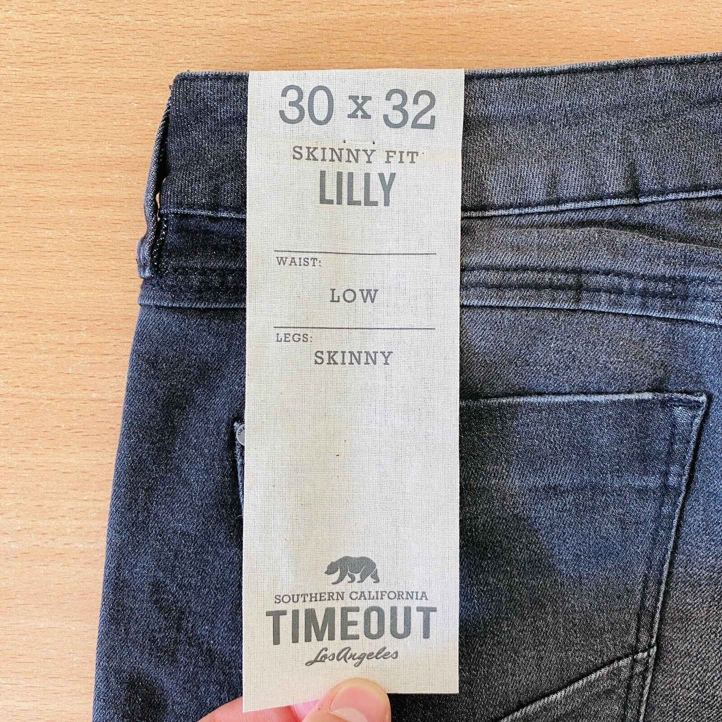 TIMEOUT LILLY Women Dark Grey Low Waist Skinny Fit Jeans W30 L32