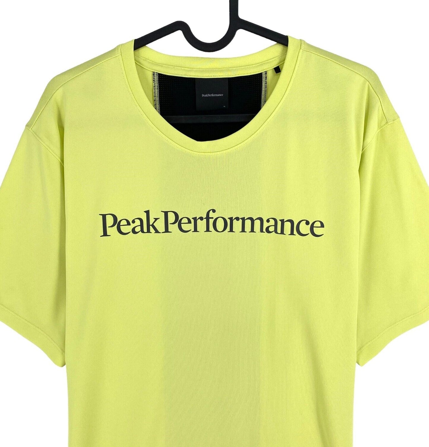 PEAK PERFORMANCE Men Yellow Alum Light Crew Neck Short Sleeve T Shirt Size XL