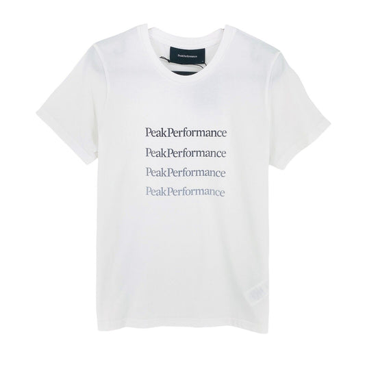 Peak Performance White Ground Logo T Shirt Size S