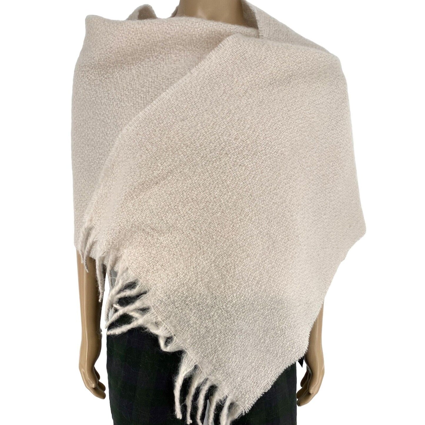 GANT Beige Grey Mohair Scarf Shawl