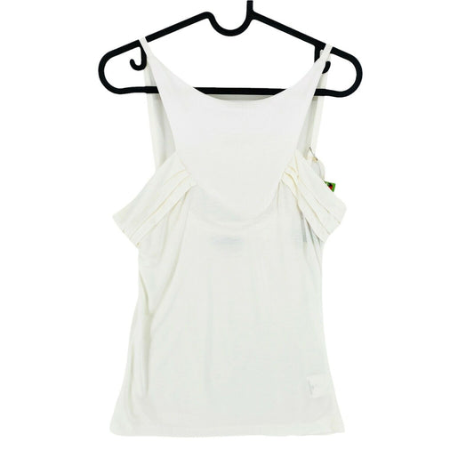 PARAMITA White High Neck Tank Top T Shirt Size S