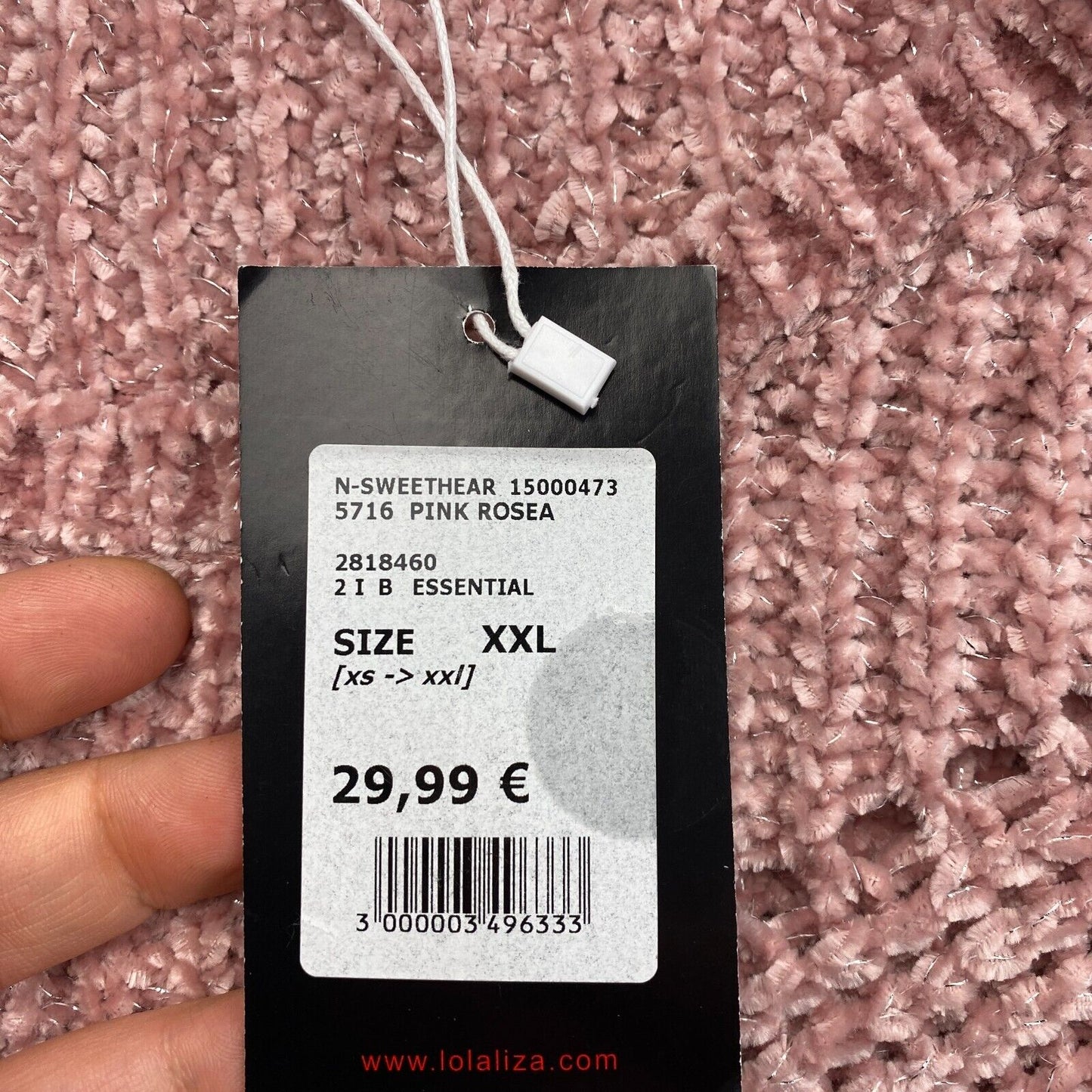 LOLA LIZA Rosa Strickpullover mit Rundhalsausschnitt, Größe 2XL XXL