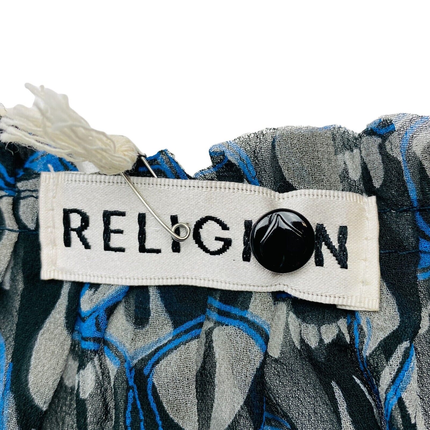 RELIGION Black Silk Blend Sleeveless Cowl Neck Tank Top Size 1 / S