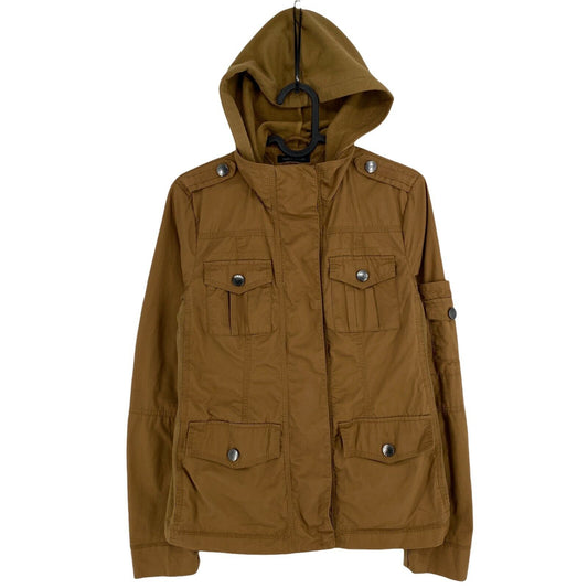 TOMMY HILFIGER Brown 100% Cotton Hooded Jacket Size XS