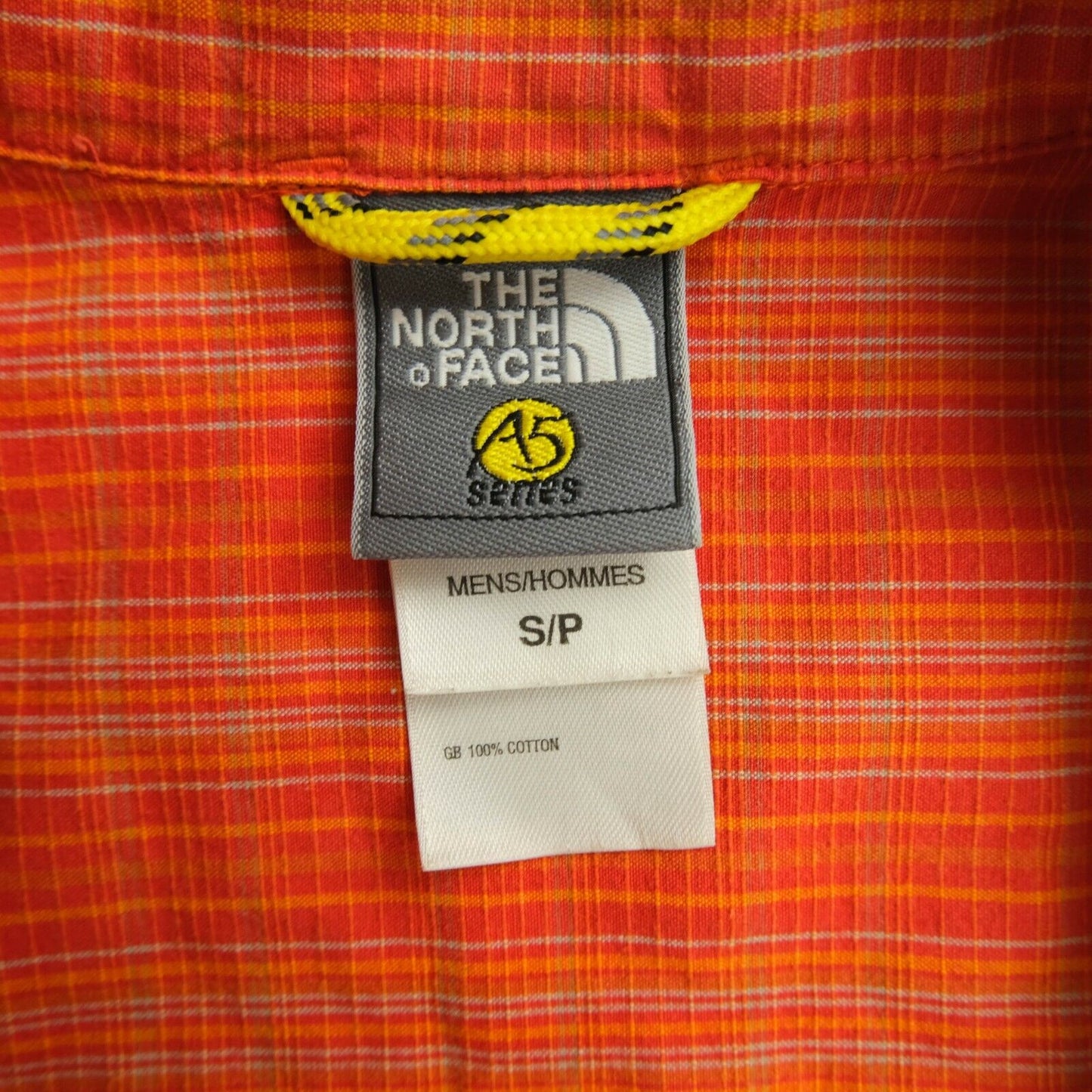 The North Face Orange Check Print Short Sleeves Shirt Size S