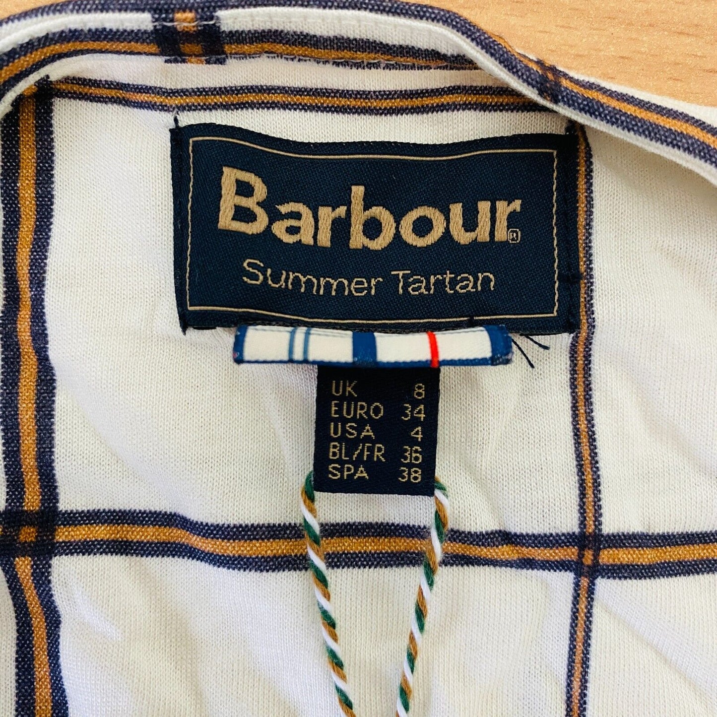 Barbour Women Cream White Cloud Check Top Shirt Blouse Size EU 34 UK 8 US 4