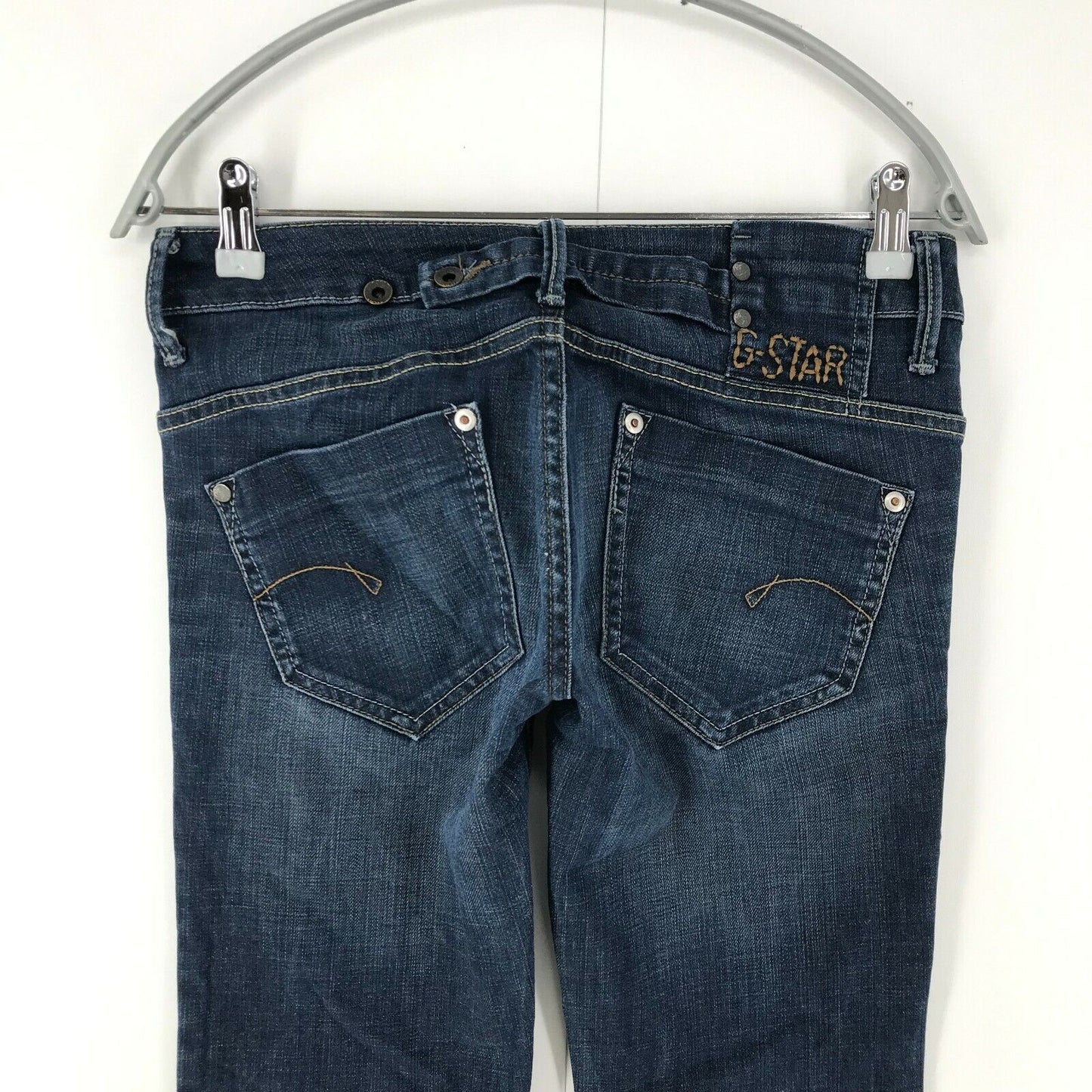 G-STAR RAW MIDGE Femme Bleu Foncé Regular Straight Fit Jeans W26 L30