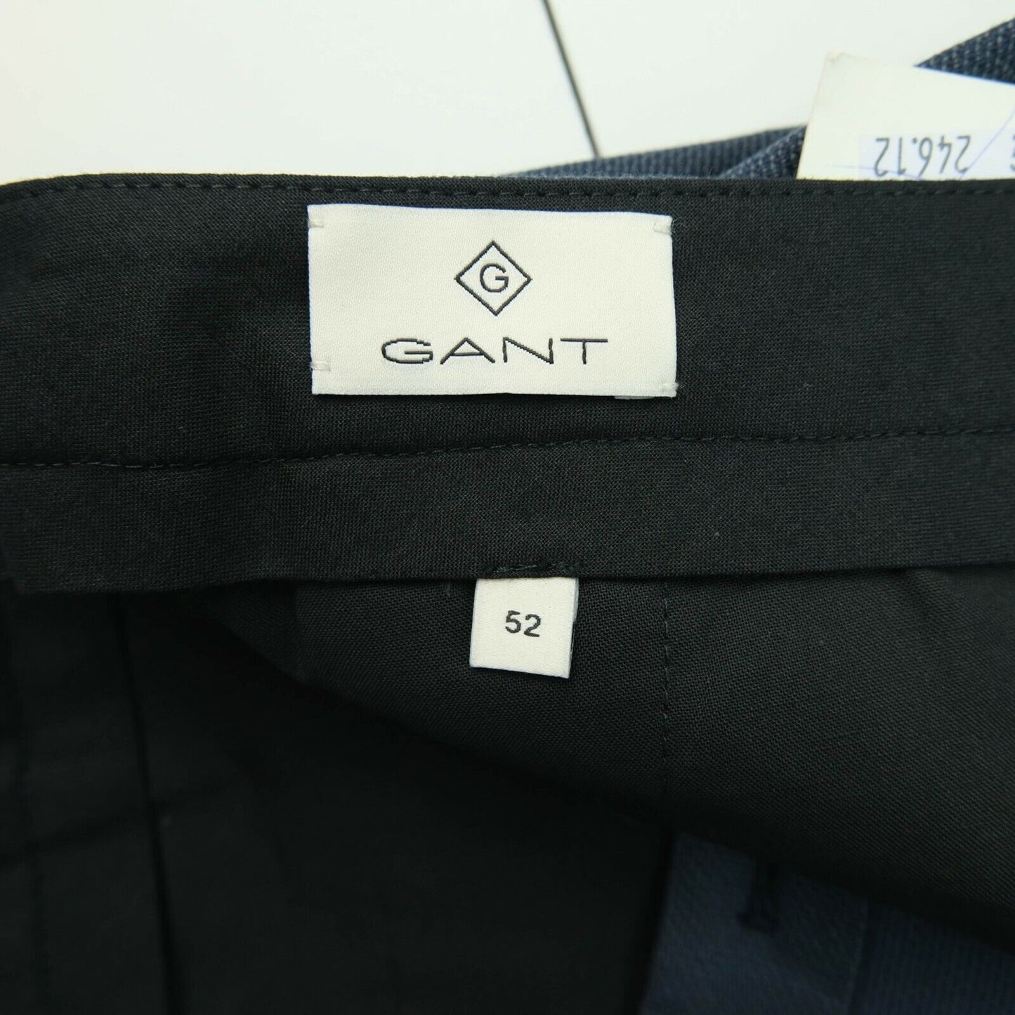 GANT Blue Woven Jersey Tailored Slim Chino Pants Trousers Size EU 52 UK/US 42