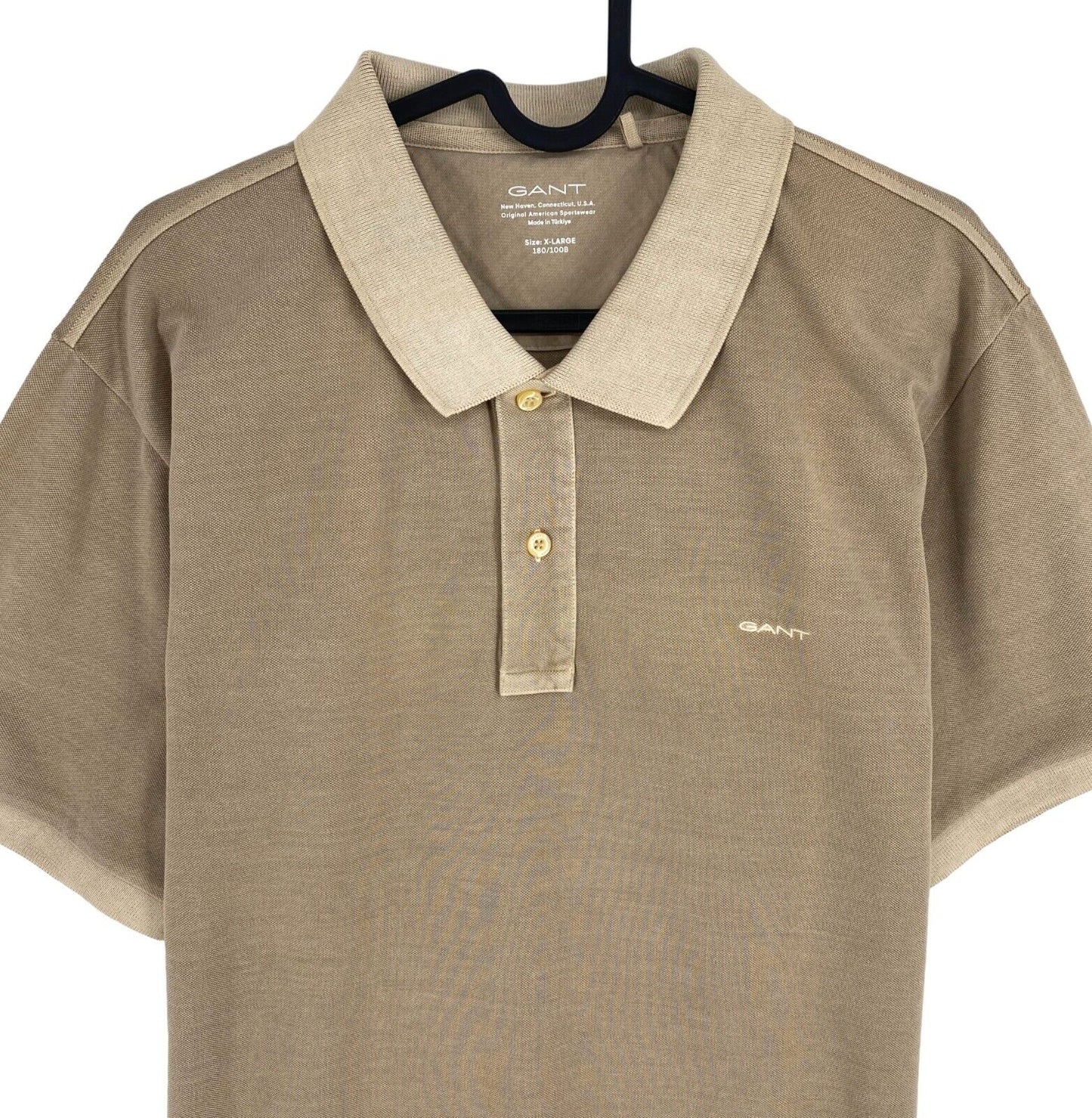 GANT Men Light Brown Sun Faded Pique Short Sleeves Polo Shirt Size XL