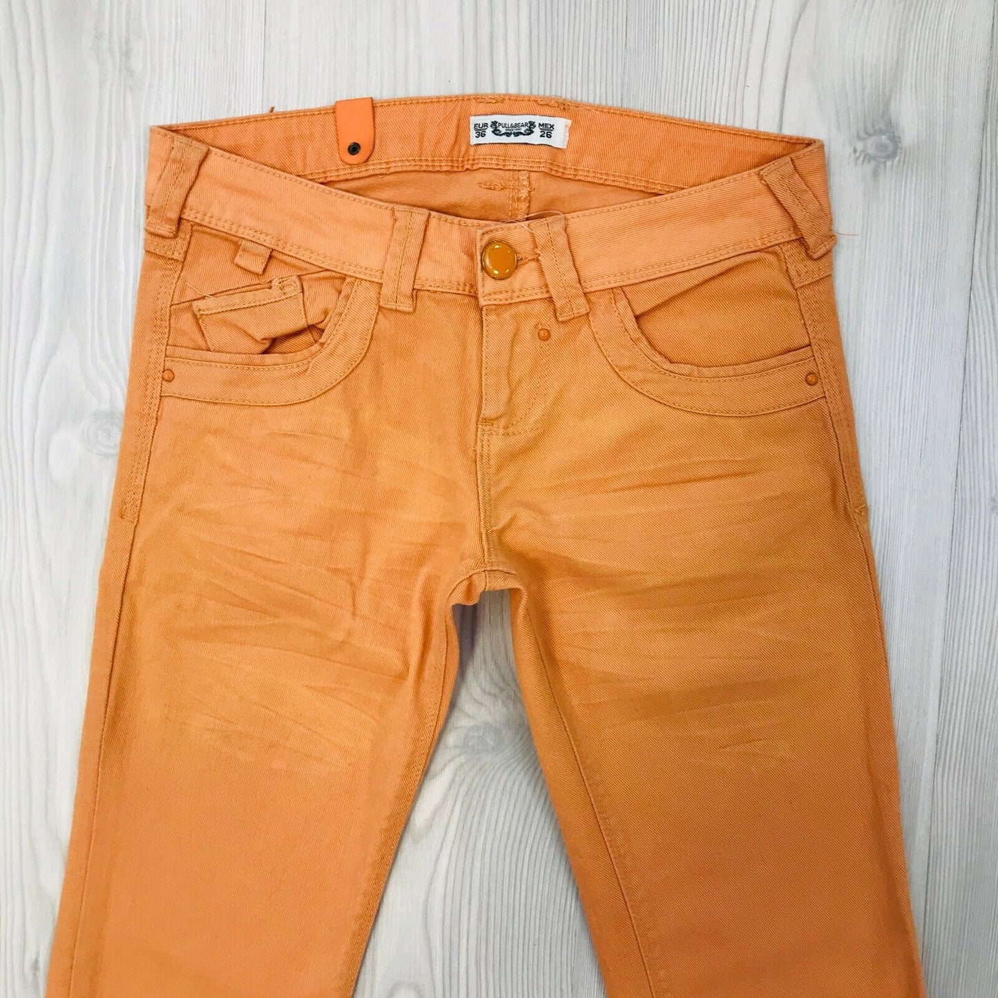 PULL&BEAR Women's Orange Slim Fit Jeans Size EUR 36 UK 8 W26