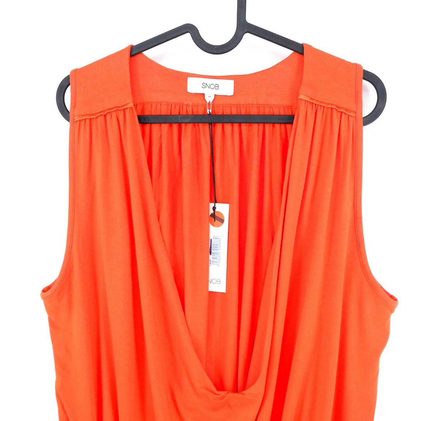 S`NOB T-Shirt Bluse mit Rundhalsausschnitt, Orange, Größe SML