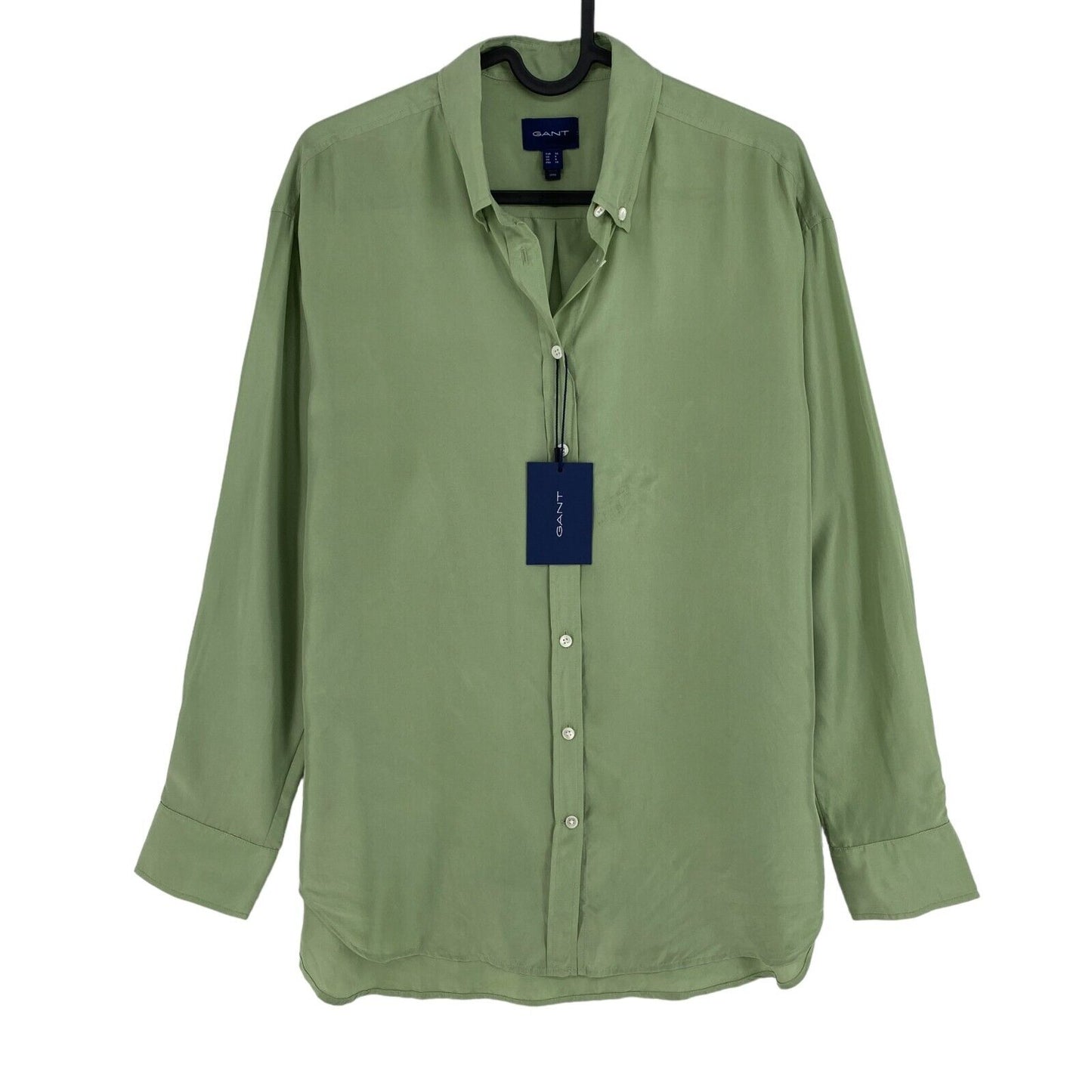 GANT Green Relaxed 100% Silk Shirt Size EU 36 UK 8 US 6