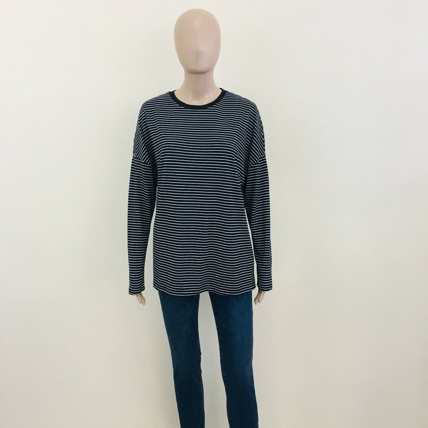 ZARA Trafaluc Oversized Loose Fit Striped Crew Neck Jumper Sweater Size S L