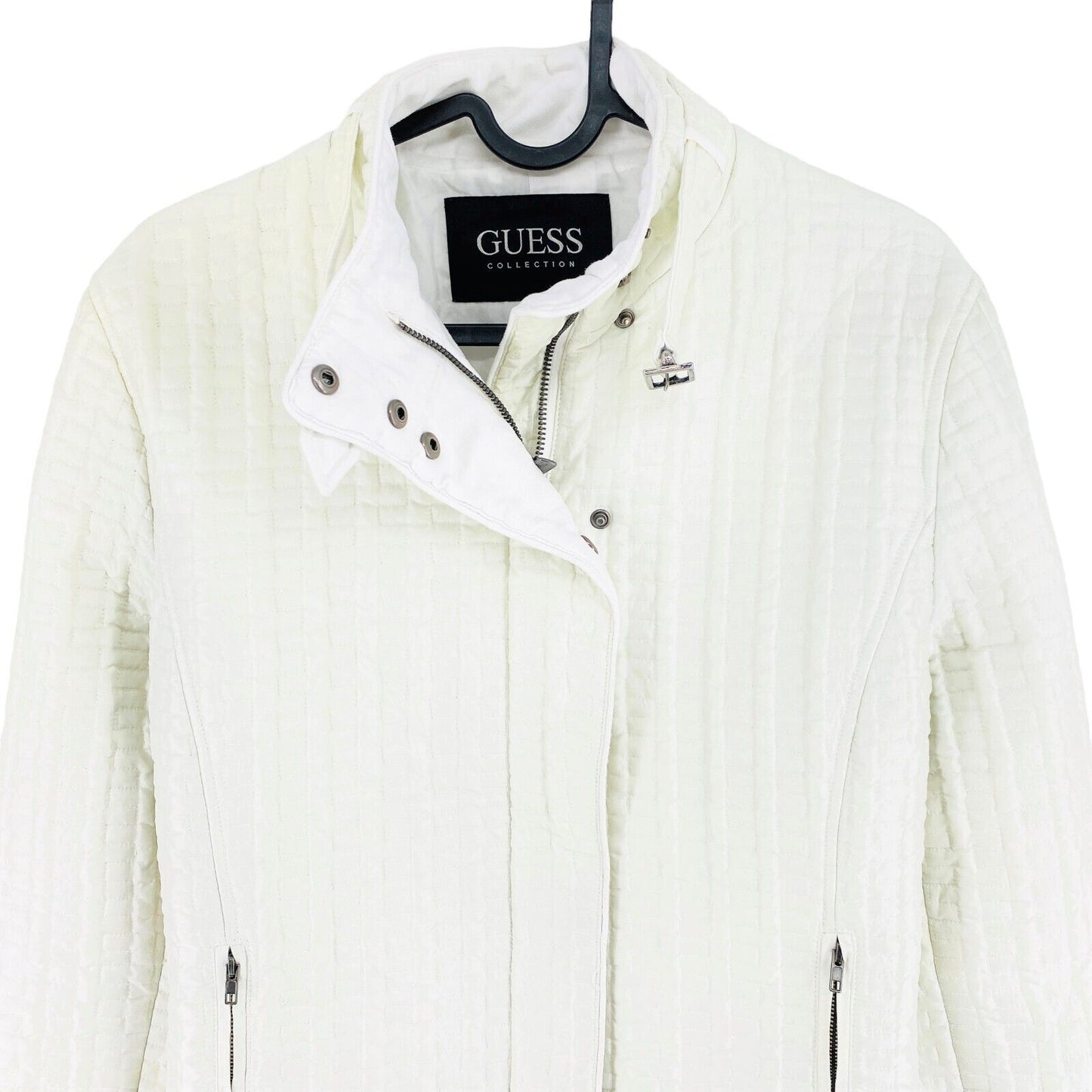 GUESS White Padded Quilted Jacket Coat Size 46 EU 42 UK 14 US 12