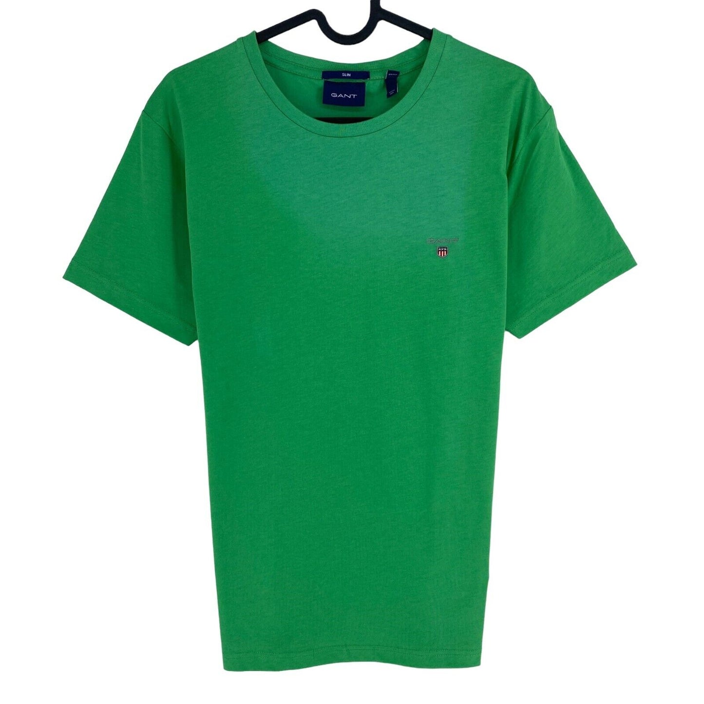 GANT Men Green Original Slim Fit Crew Neck Short Sleeves T Shirt Size M