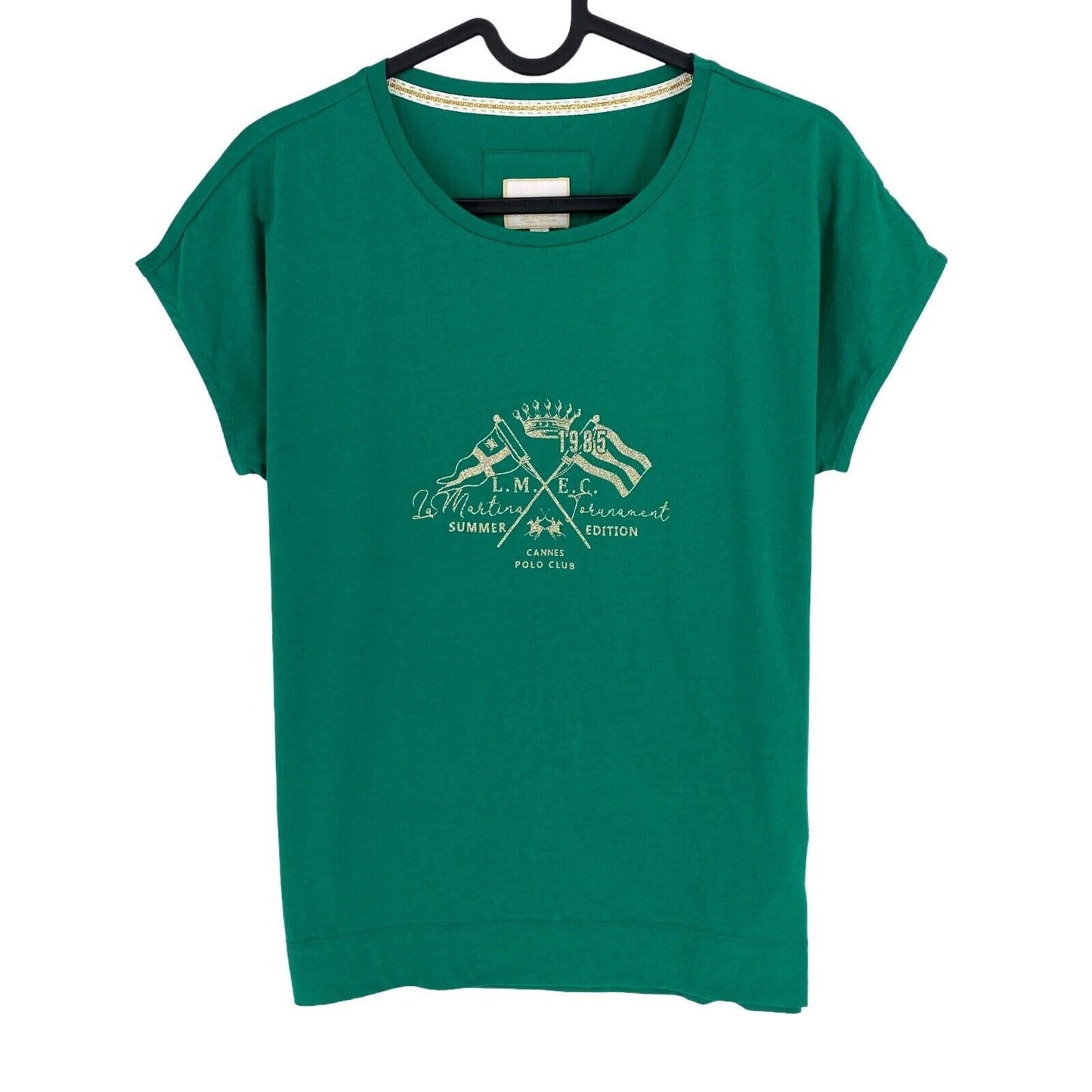 LA MARTINA Women Green Crew Neck T Shirt Size 1 / XS