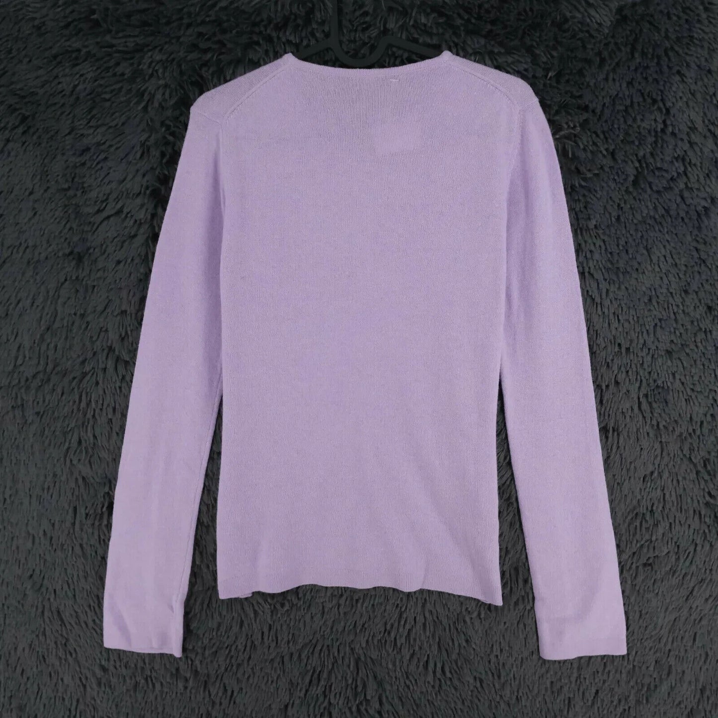 LANEROSSI Purple Crew Neck Wool Cashmere Cardigan Size 1 - S