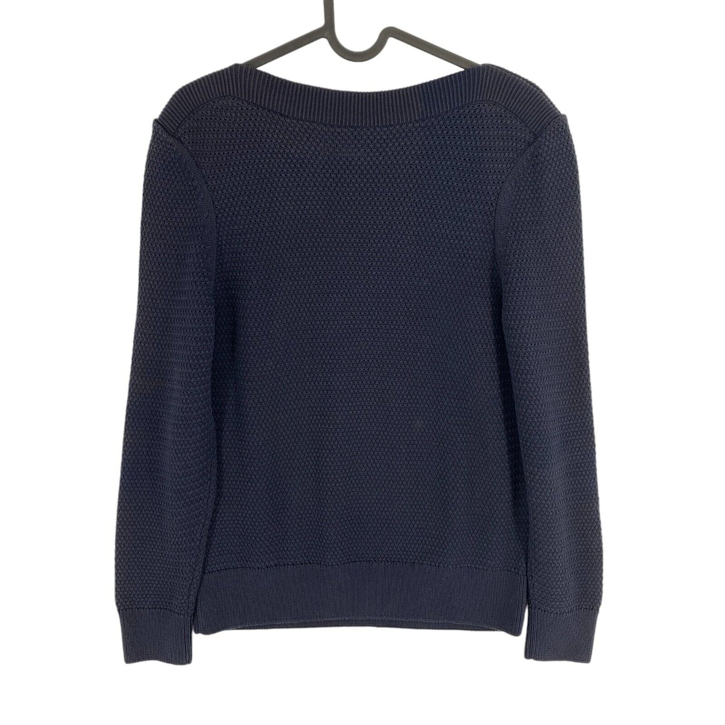 GANT Navy Blue Cotton Texture Boat Neck Sweater Pullover Size XS