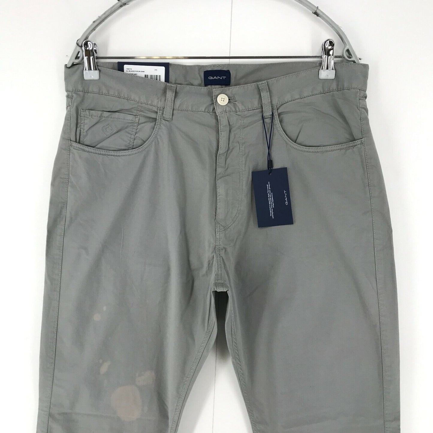 GANT Grey Relaxed Straight Fit Chino Trousers Size W34 L32