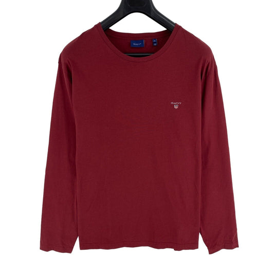 GANT Men Dark Red Original Crew Neck Long Sleeve T Shirt Size 4XL