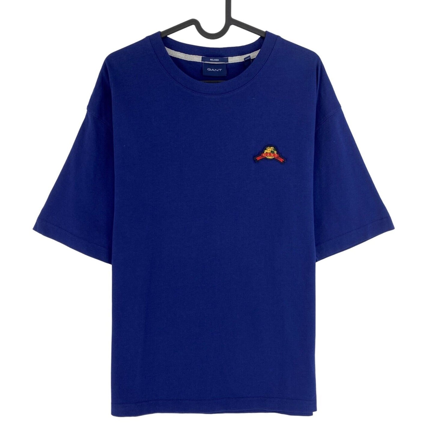 GANT Bleu Marine World Crest Relaxed Crew Neck T Shirt Taille M