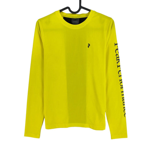 Peak Performance Yellow W Alum Light Long Sleeves Crew Neck T Shirt Top Size S