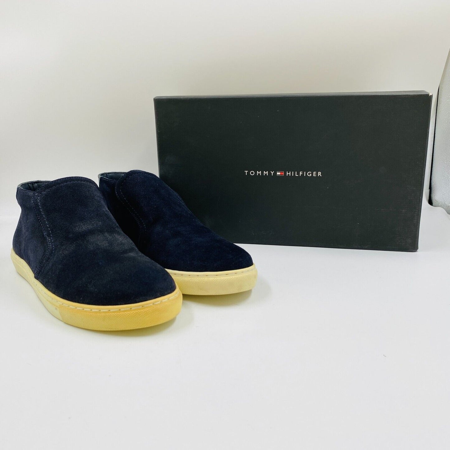 Tommy Hilfiger Mens Navy Blue Suede Leather Slip On Shoes EU 42 US 9 UK 8