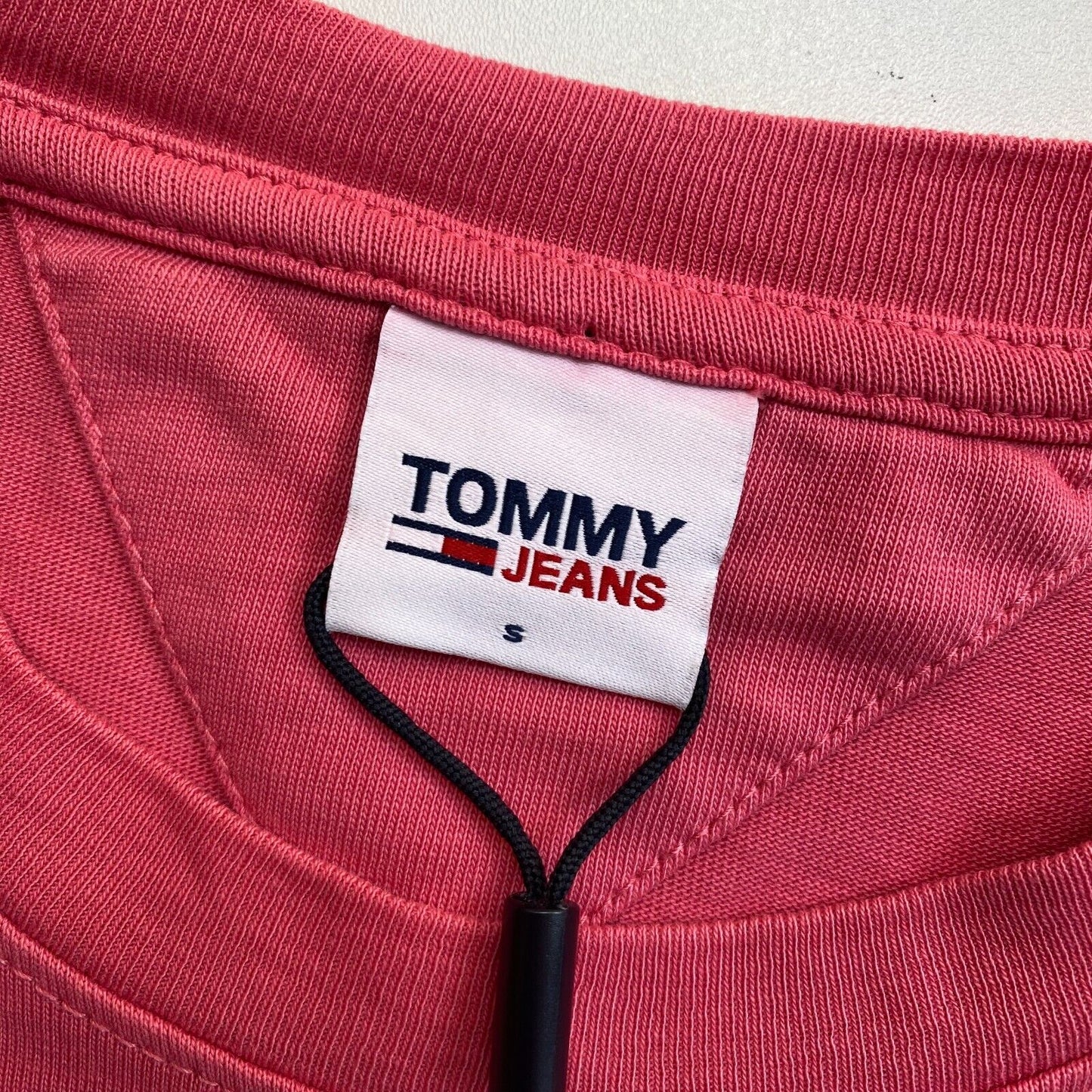 TOMMY HILFIGER Jeans Pink Elastic Vintage Logo Long Sleeves T Shirt Size S