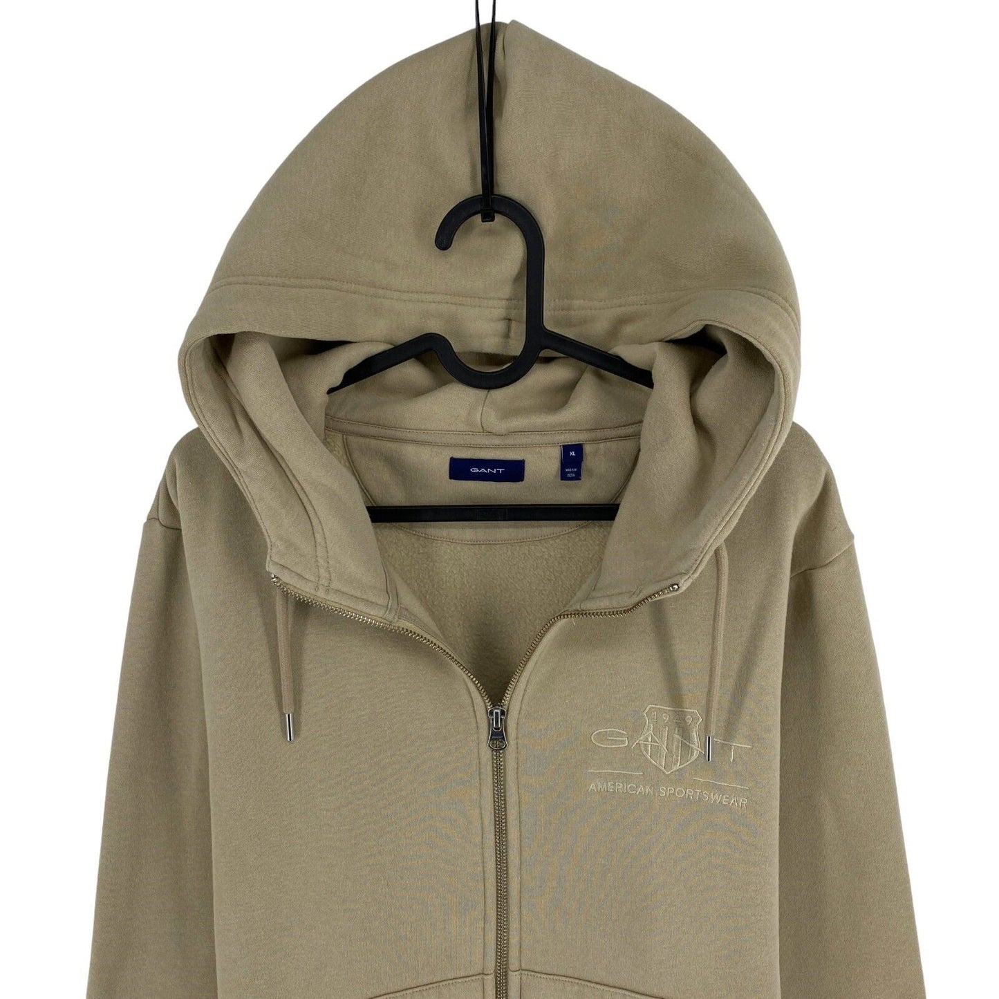 GANT Braun Tonal Shield Full Zip Hoodie Pullover Pullover Größe XL