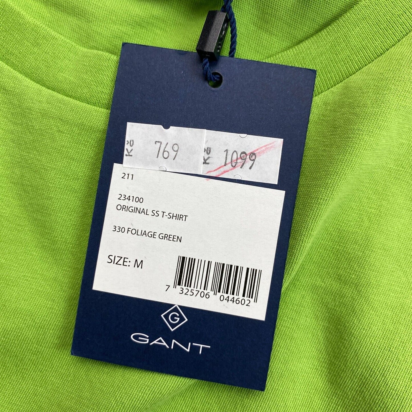 GANT Green Original Regular Fit Crew Neck T Shirt Size M