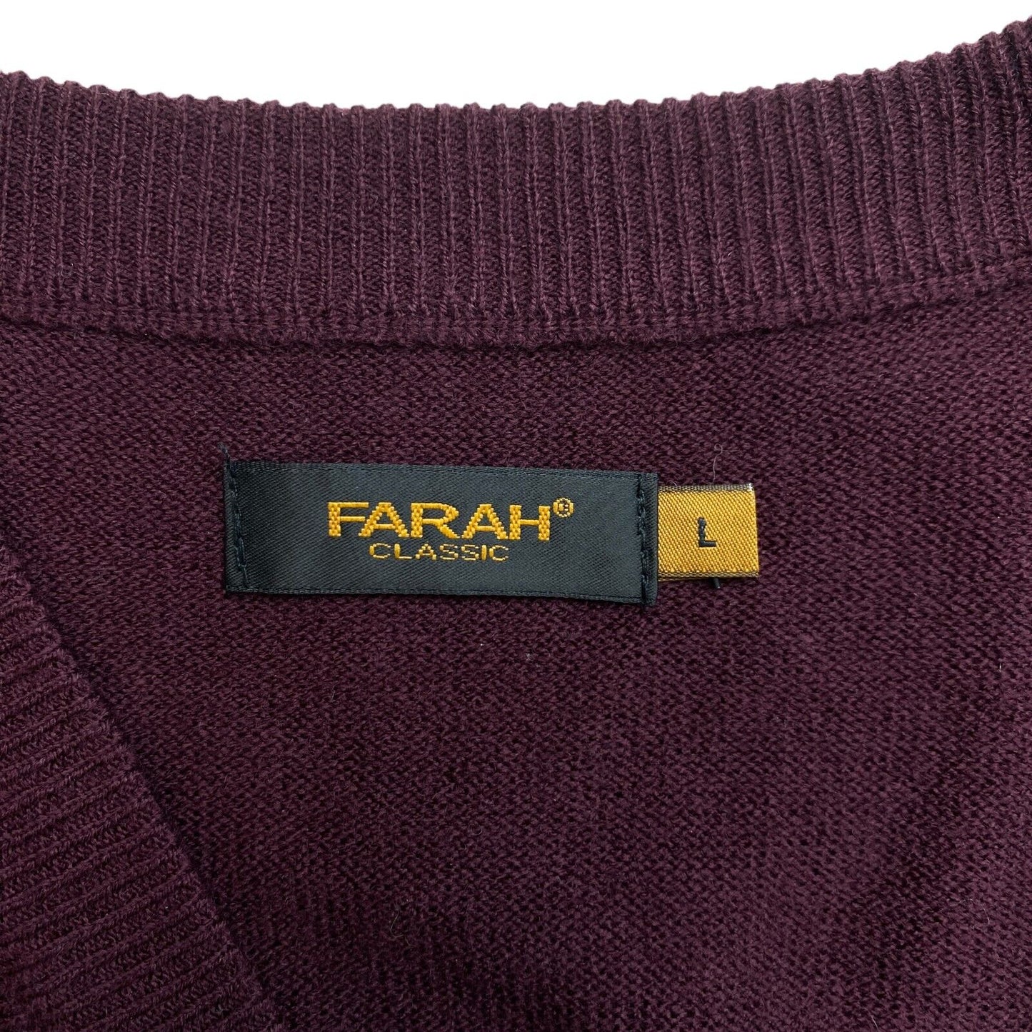 Cosby Vintage Retro 90s Farah Purple Sweater Pullover Size L