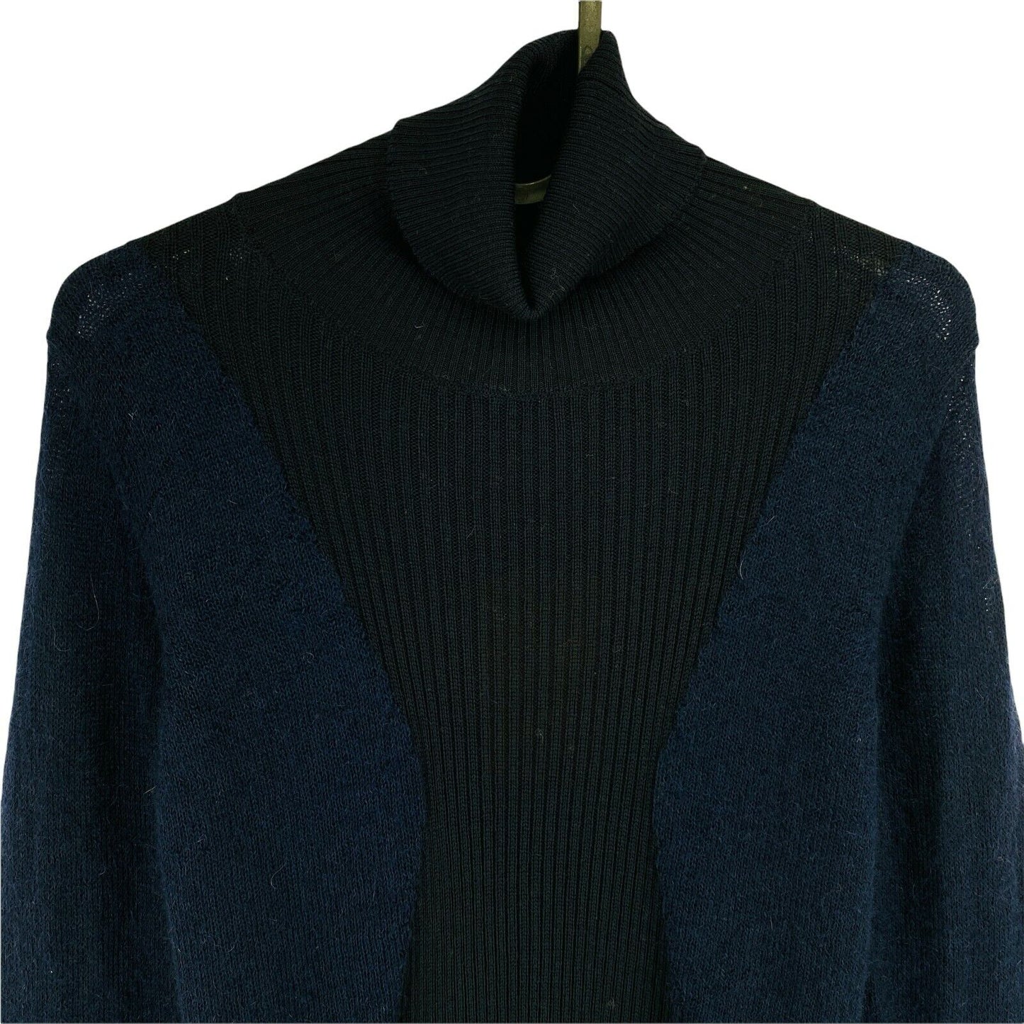 LA MARTINA Navy Blue Turtle Neck Mohair Wool Blend Sweater Size 2 / S 4 / L