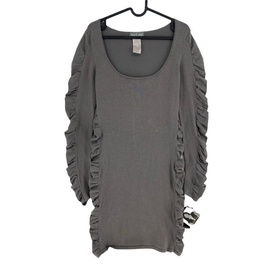 RPR €148 BABY PHAT Dark Grey Long Sleeve Round Neck Tunic Dress Size L