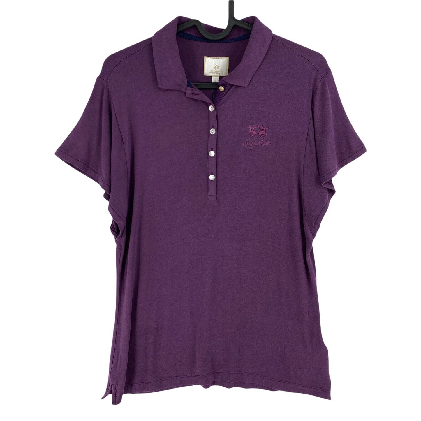 LA MARTINA Purple Stretch Polo T Shirt Size 4 / L