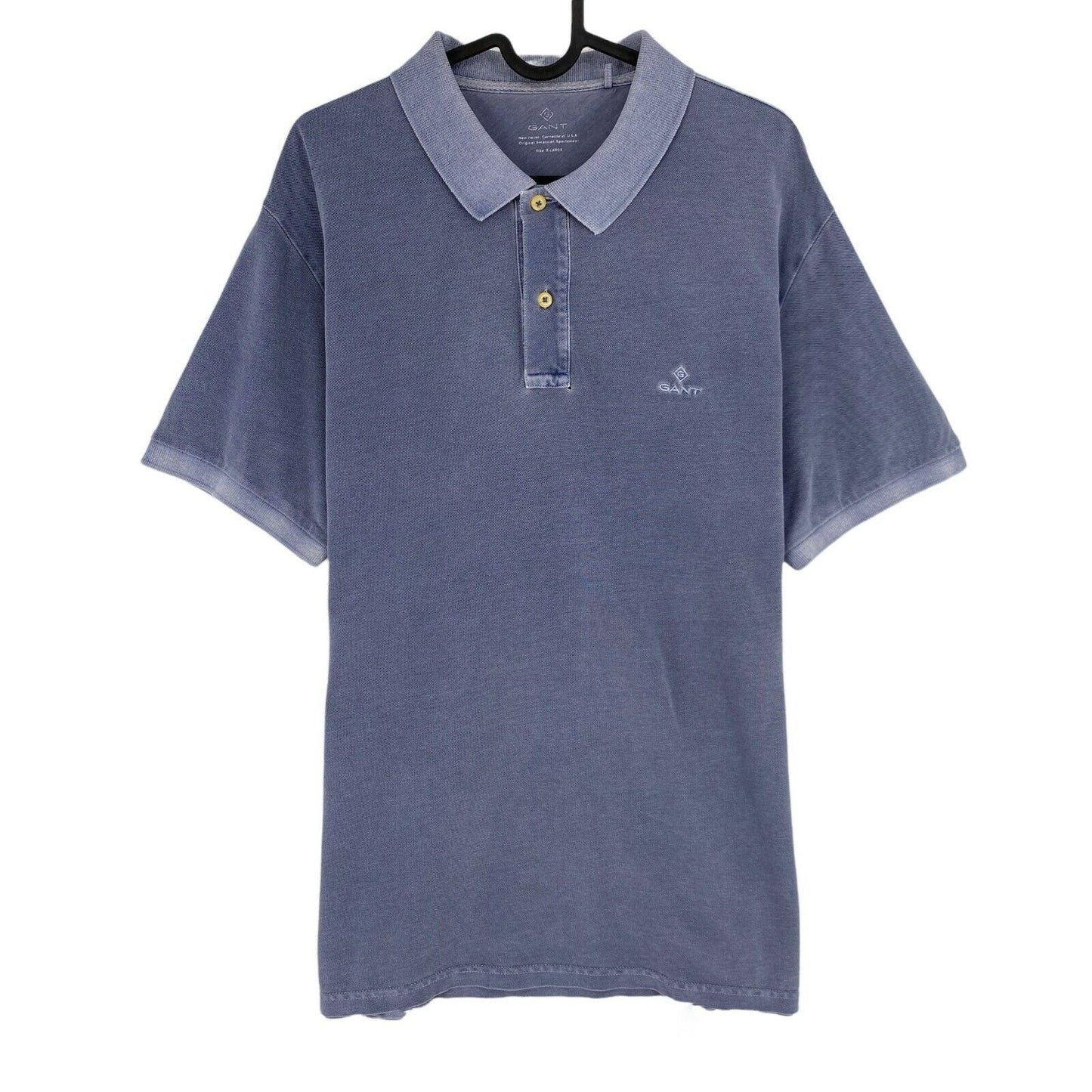 GANT Greyish Blue Sun Faded Pique Rugger Polo Shirt Size XL