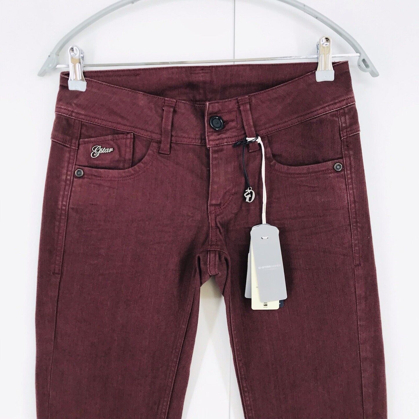 G-STAR RAW LYNN COJ Femme Bordeaux Rouge Foncé Jean Skinny W26 L34