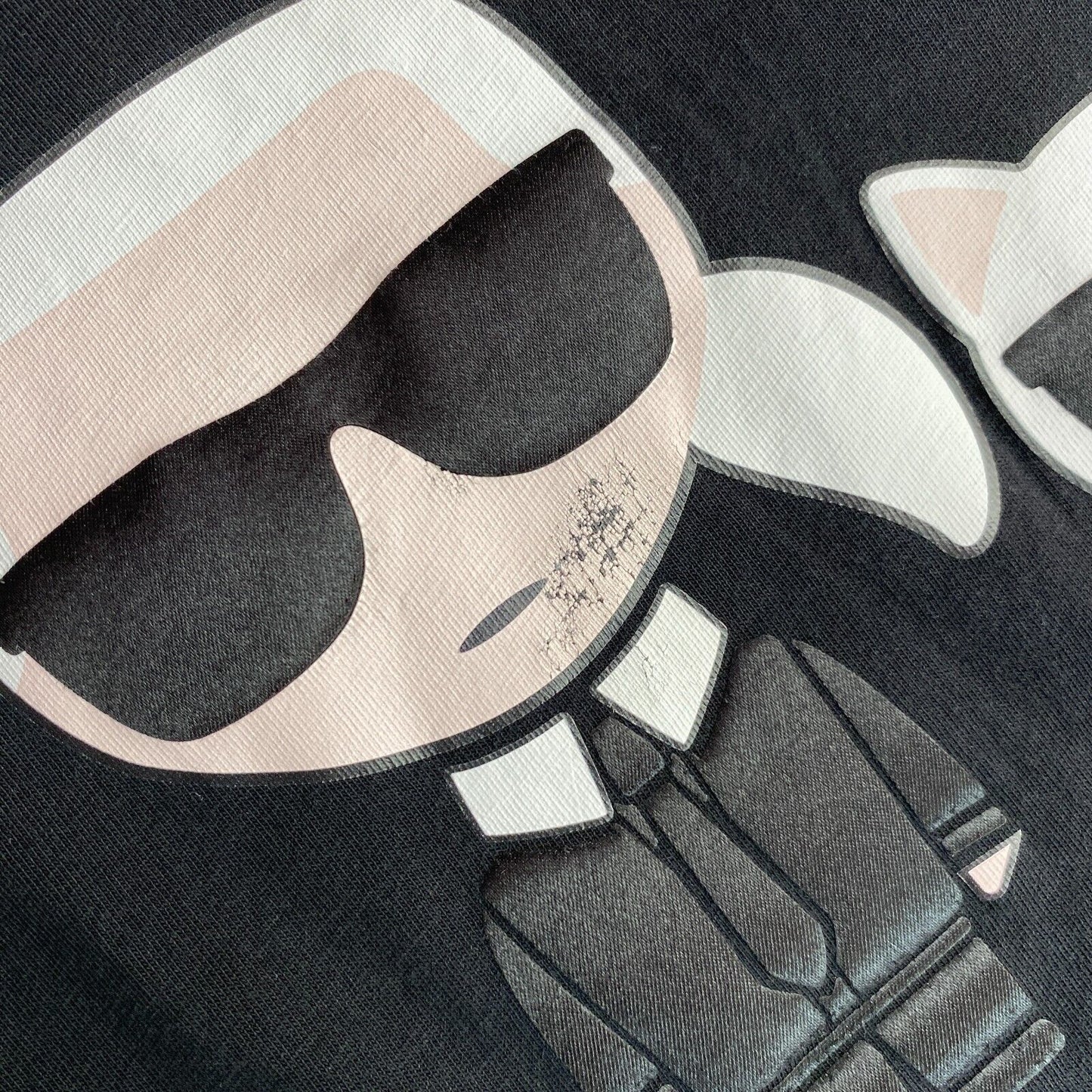 Karl Lagerfeld Black Ikonik Karl & Choupette Crew Neck T Shirt Size S