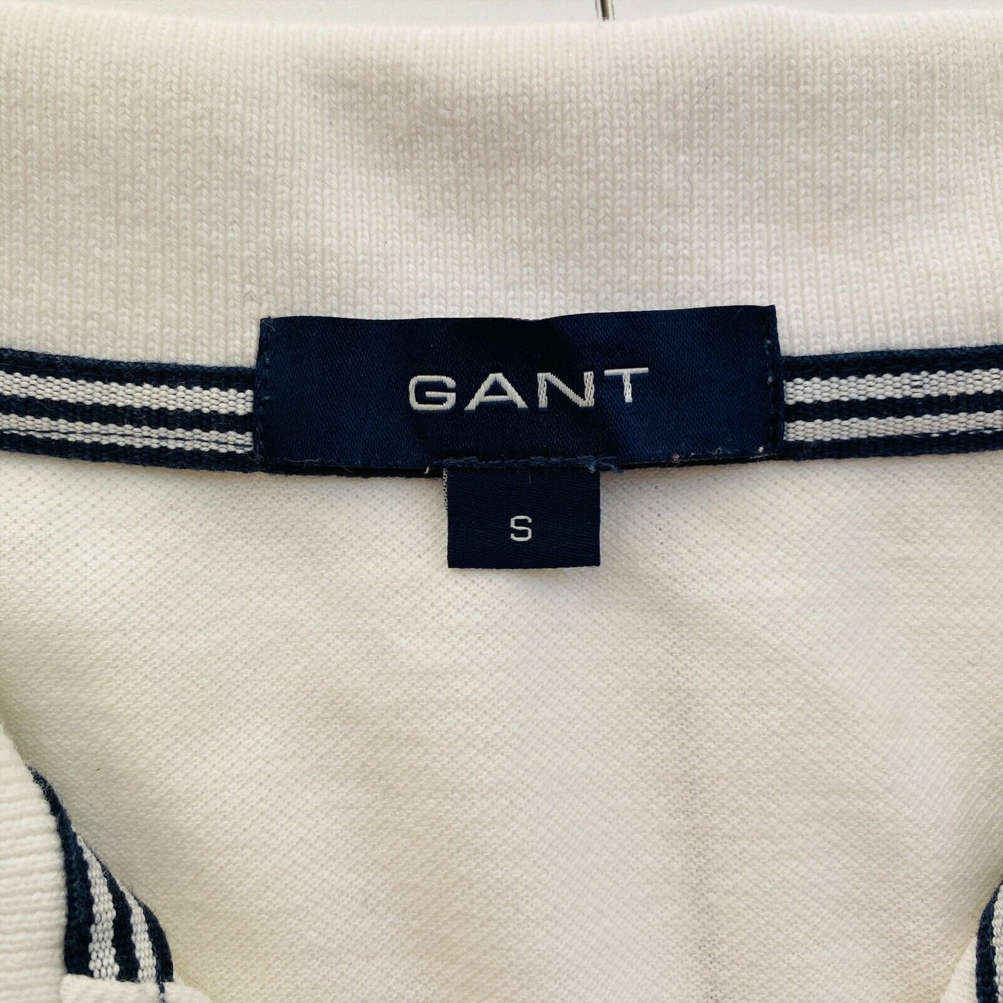 GANT White Pique Rugger Polo Shirt Size S