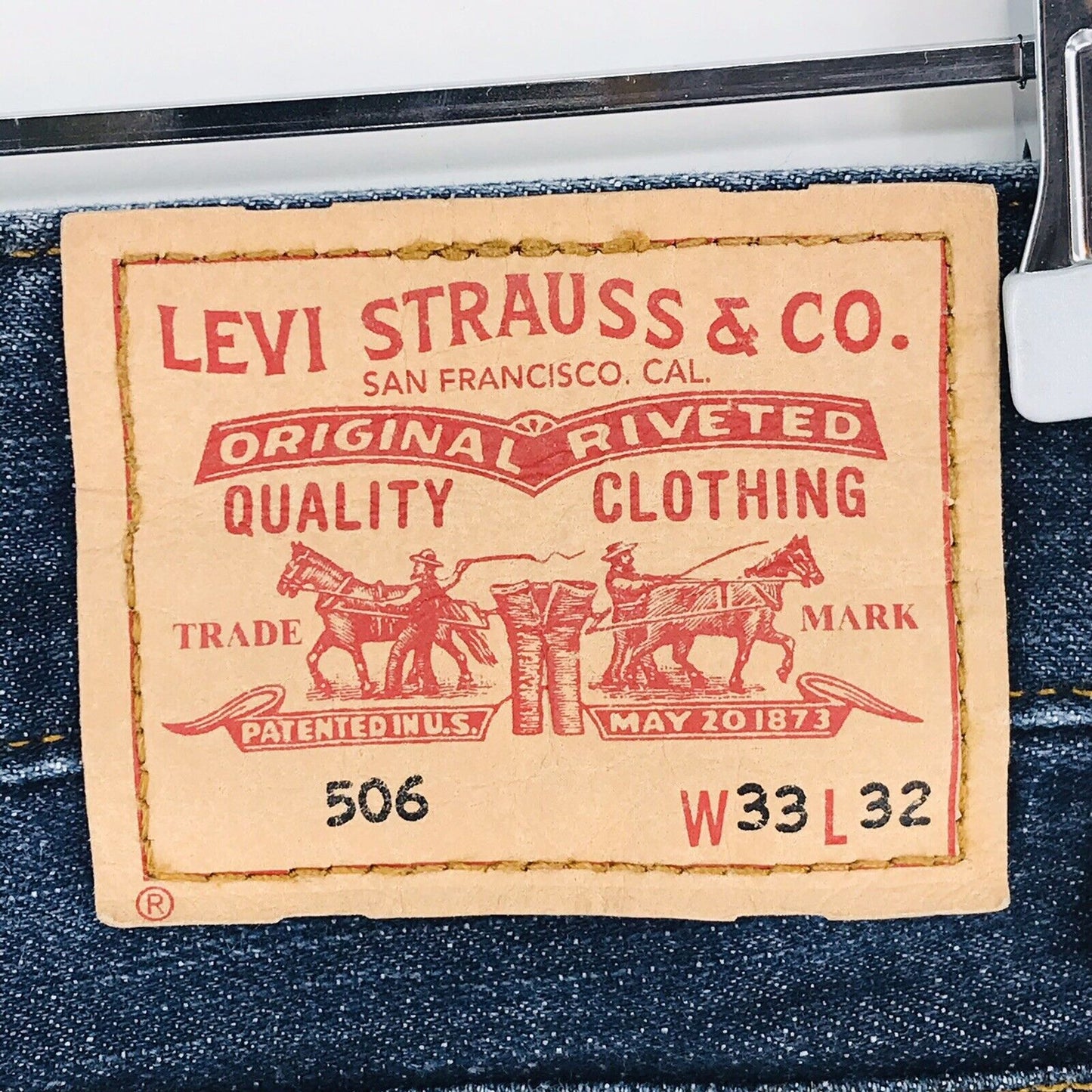 Vintage Levi's 506 Dark Blue Regular Straight Fit Jeans Size W33 L31