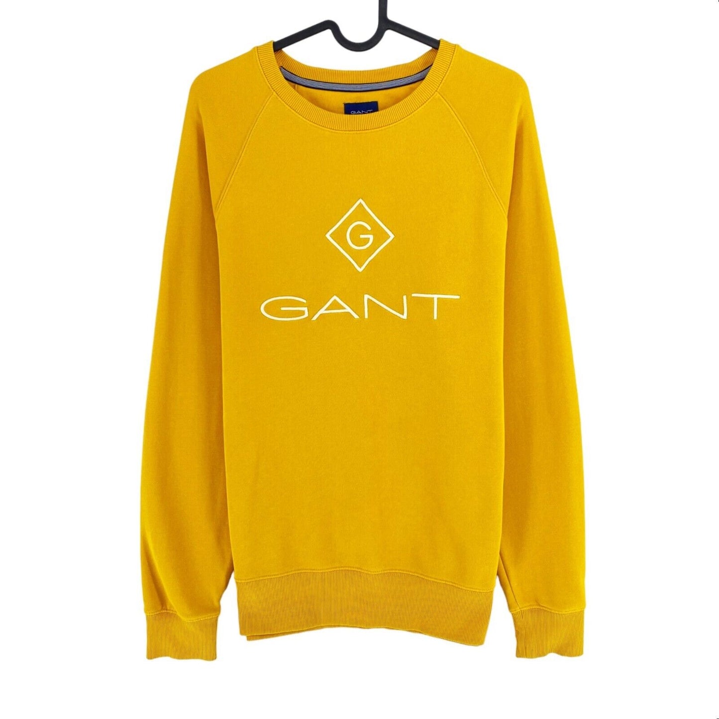 GANT Yellow Lock Up Crew Neck Sweater Pullover Size M