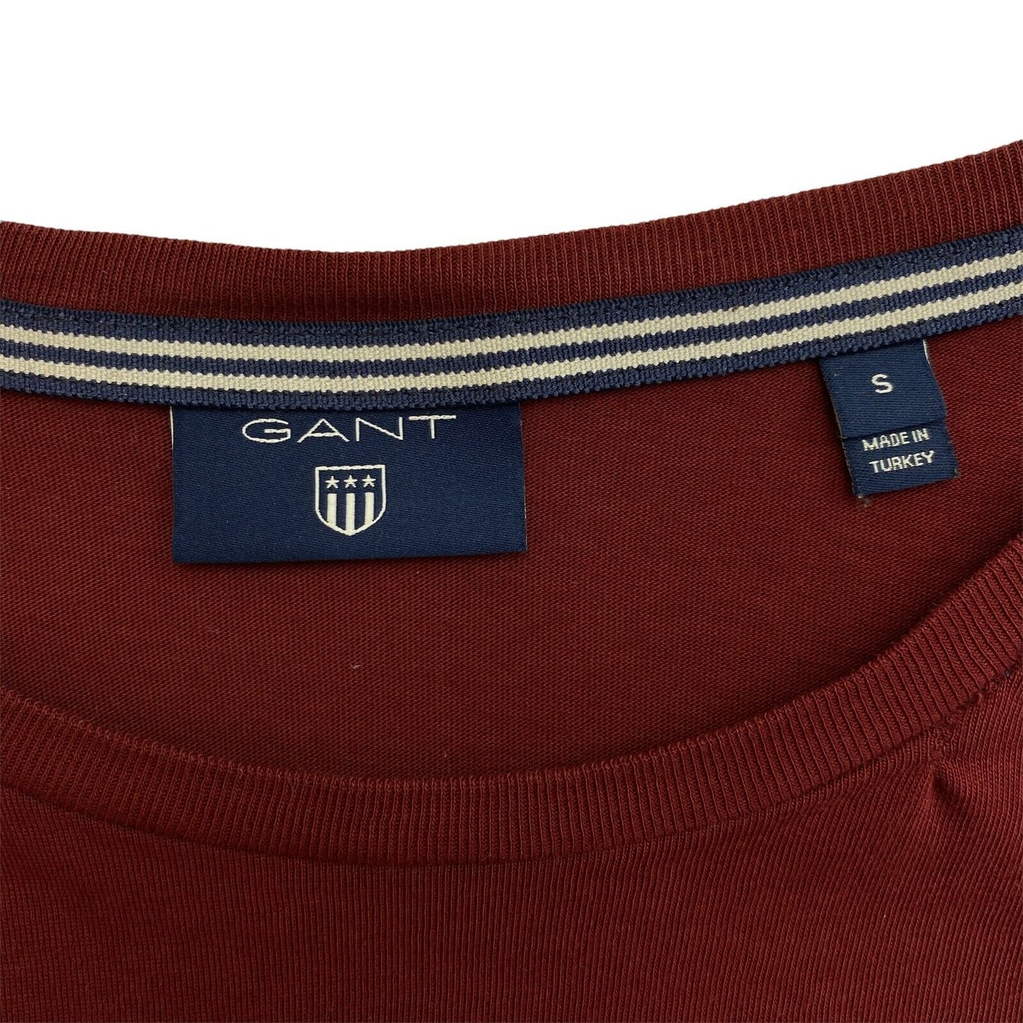 GANT Dark Red Logo Crew Neck T Shirt Size S