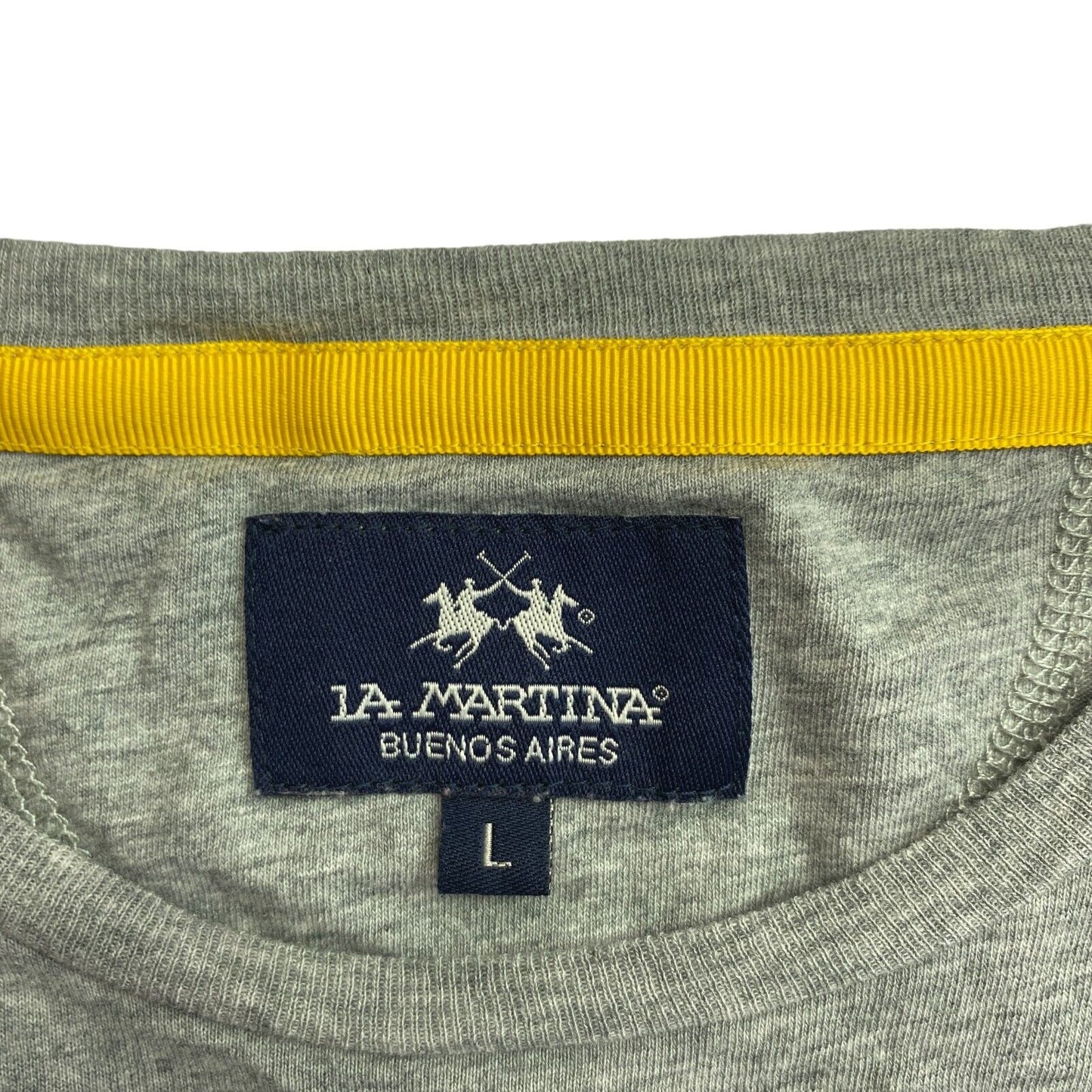 LA MARTINA Grey Jersey Crew Neck T-Shirt Size L