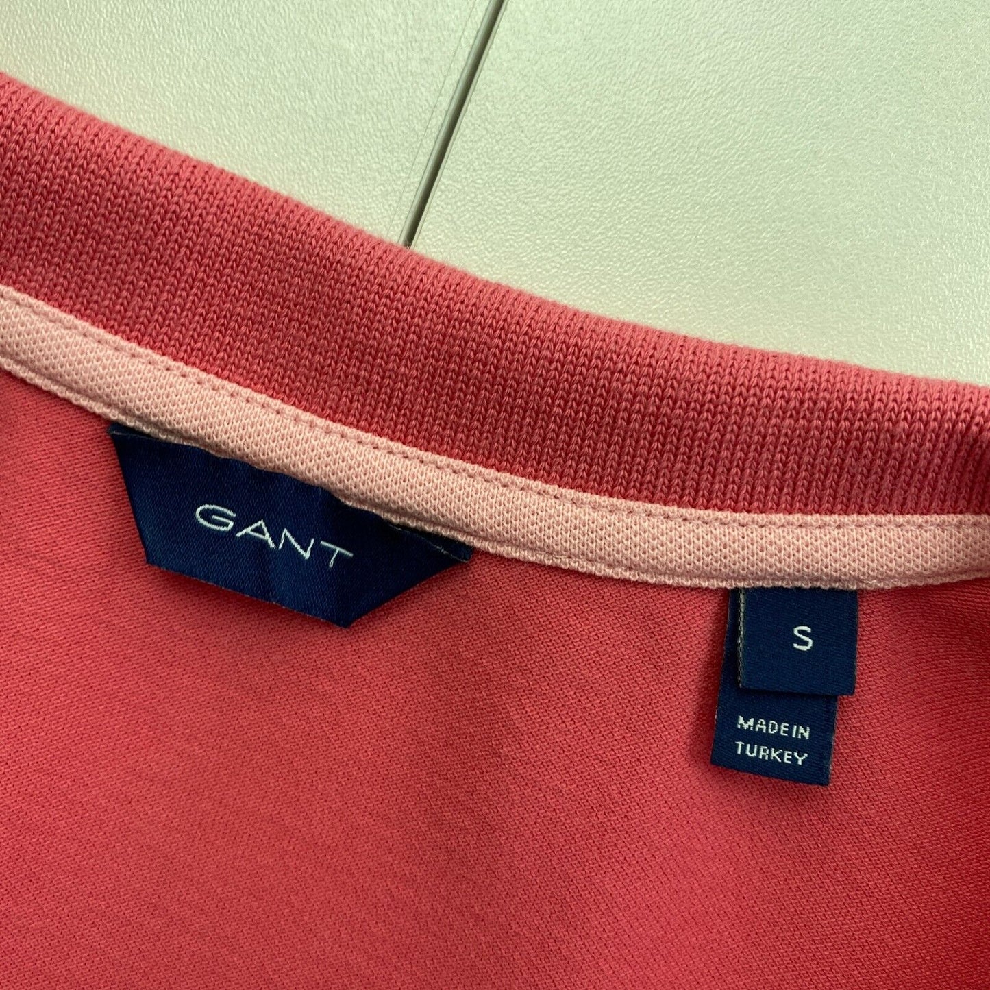 GANT Rich Pink Contrast Logo Pique Polo Shirt Size S