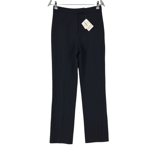 BLANC BLEU Women Navy Blue Regular Straight Fit Wool Blend Trousers Size 40 W27