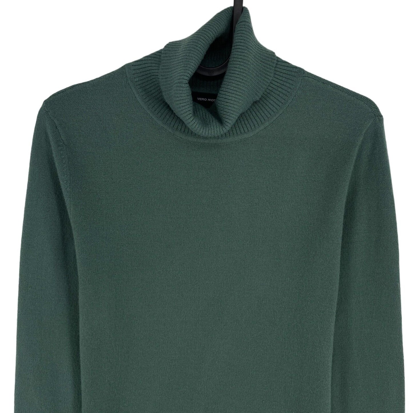 VERO MODA Womens Dark Green Roll Neck Sweater Jumper Size M