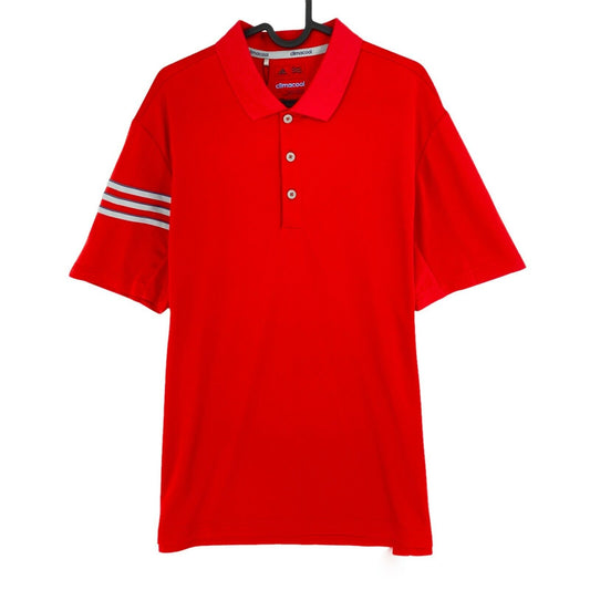 Adidas Golf Climacool Red 3 Stripe Polo Shirt Size M